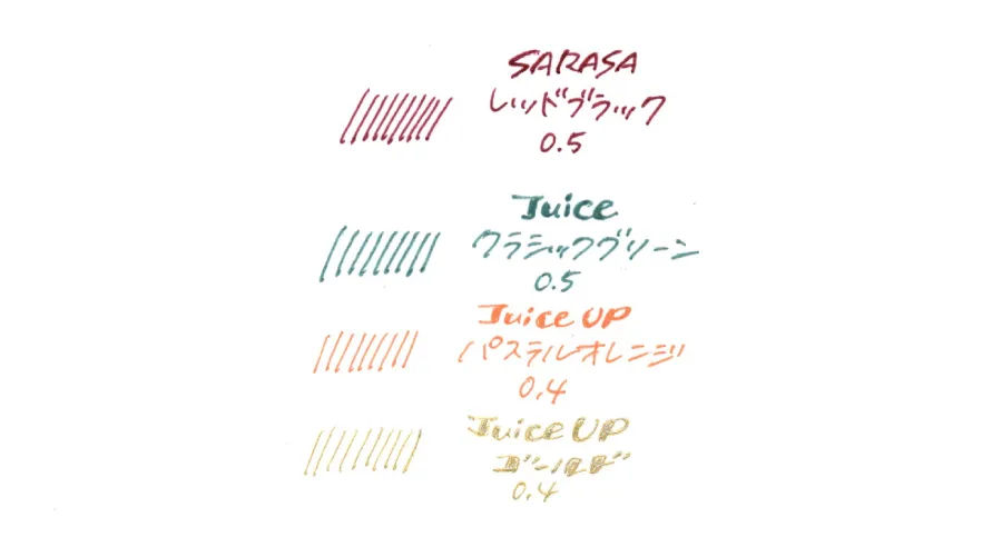 過去に買ったペンの試し書き