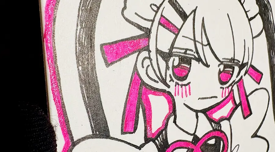 ネオンピンクのラメ