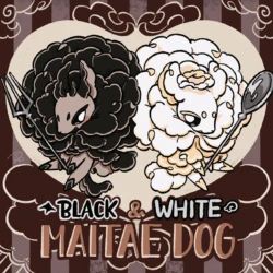 マイタケ犬（黒＆白）